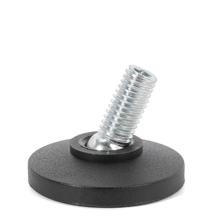 HERRAJES ALK Pie Nivelador Tofo Ø35 M8x15 H27 Negro Con Rótula Y Huella Allen En El Espárrago