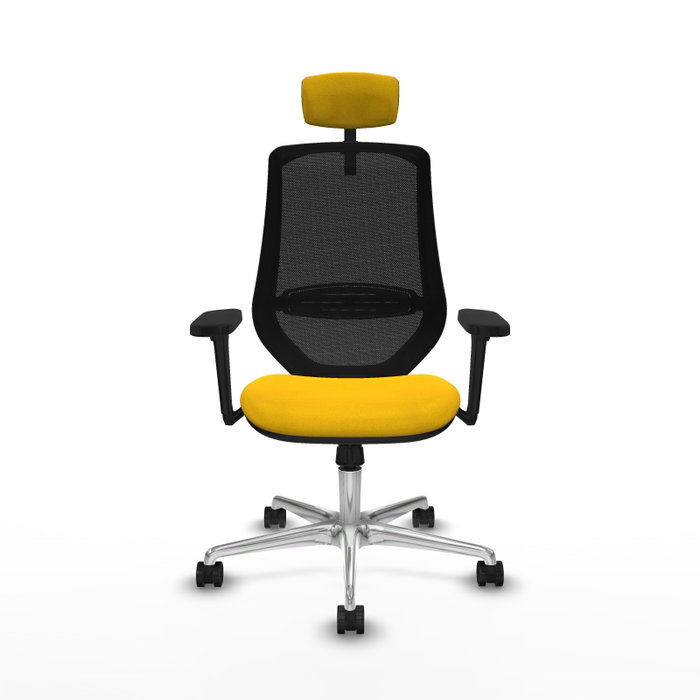 PIQUERAS Y CRESPO Silla de oficina Mardos con Mecanismo Sincro, Amarillo y Negro