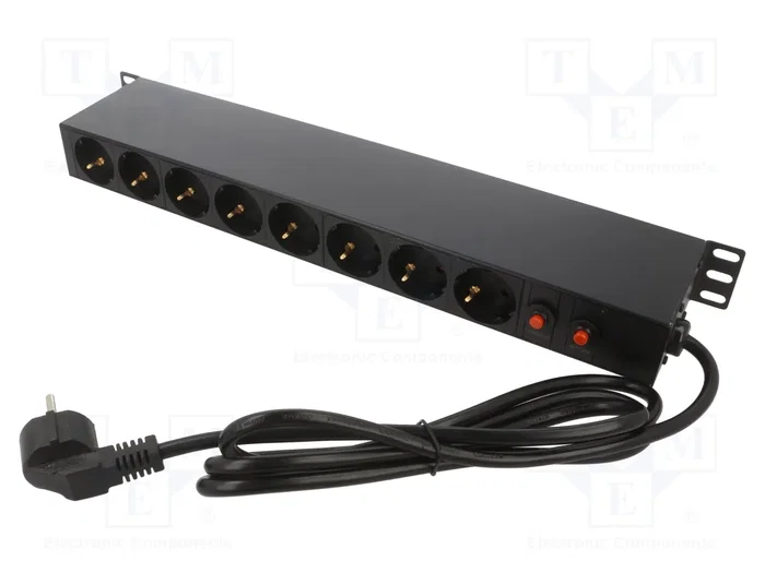 LogiLink PDU 19 pulg. con 16 tomas Schuko, protección contra sobretensión y cable de 2m LogiLink PDU 19 pulg. con 16 tomas Schuko, protección contra sobretensión y cable de 2m
