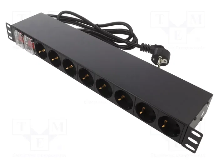 LogiLink PDU 19 pulg. con 16 tomas Schuko, protección contra sobretensión y cable de 2m LogiLink PDU 19 pulg. con 16 tomas Schuko, protección contra sobretensión y cable de 2m