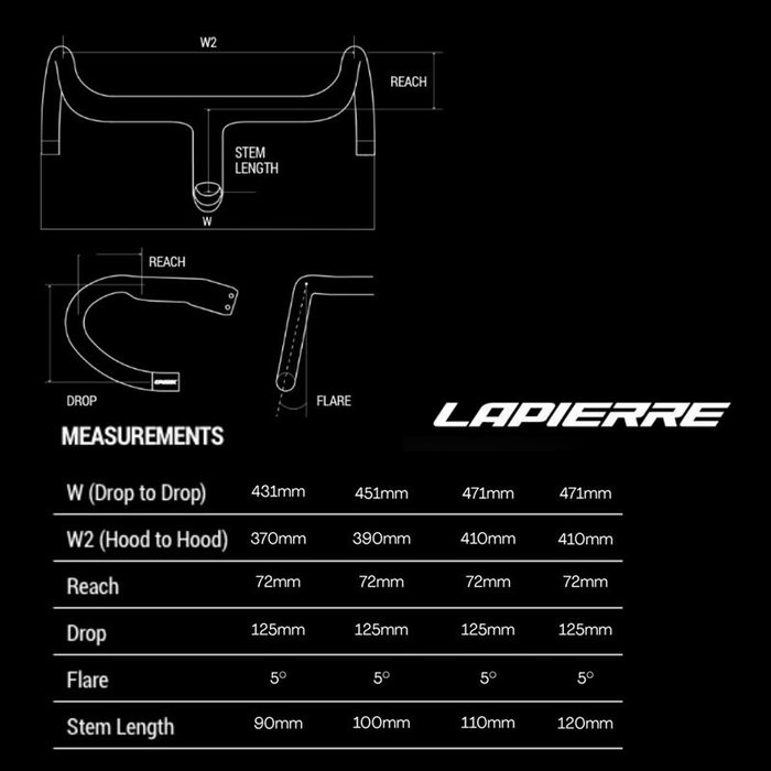 Lapierre Combo Potencia/Manillar Carbono Aero con Guía de Cables 90mm 37cm 303gr 2025