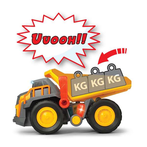 Smoby Camión de Carga Volvo de 30 cm con Sonidos y Luces, Plástico, Pilas Incluidas, Edad +18 Meses, Idioma Español y Portugués