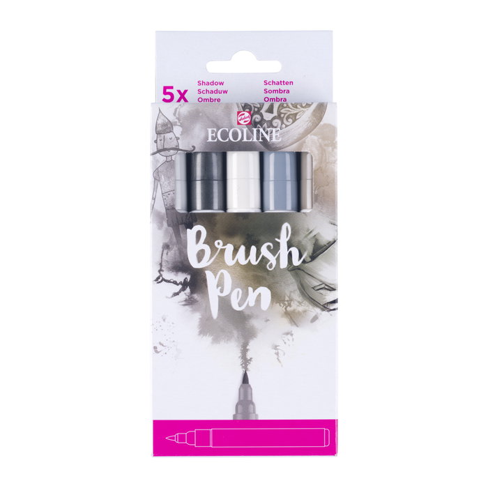 Ecoline Ecoline Brush Pen estuche Sombra | 5 colores Ecoline Ecoline Brush Pen estuche Sombra | 5 colores