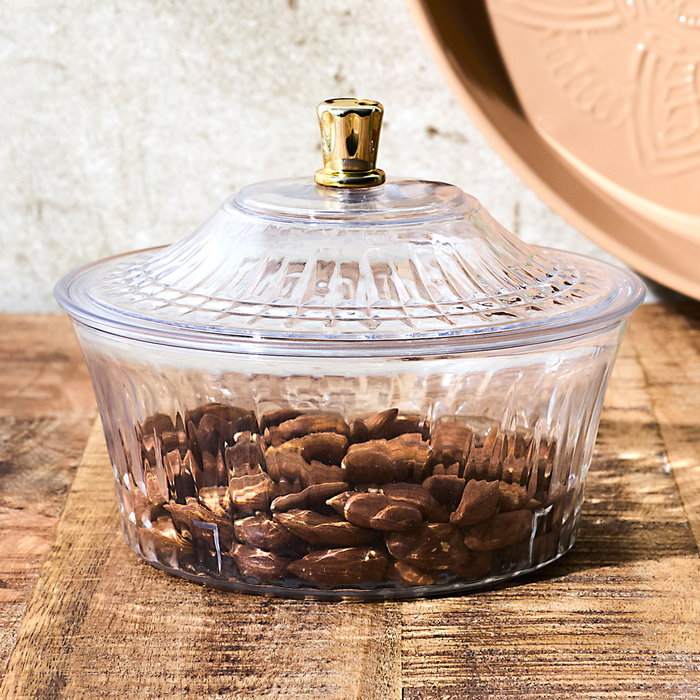 Home Deco Factory Bol con Tapa de Plástico Mirage, Diámetro 15.4 cm