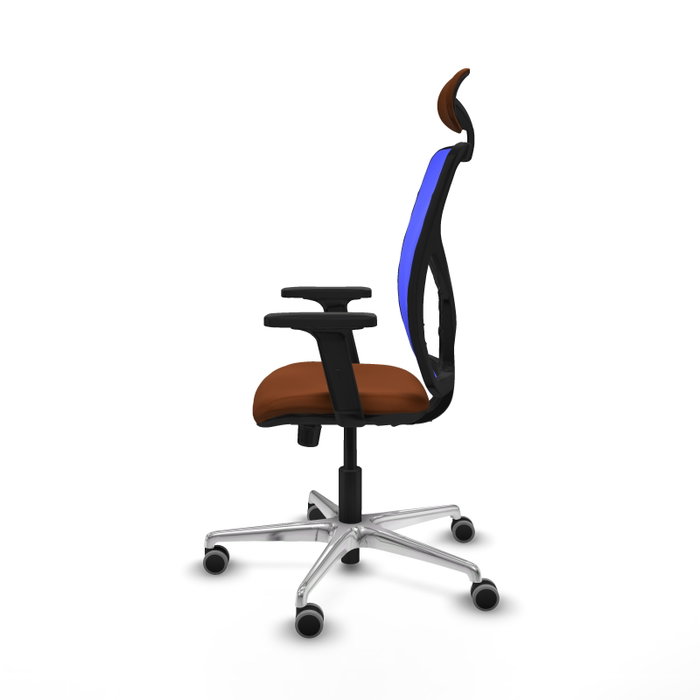 PIQUERAS Y CRESPO Silla de oficina Motilla con mecanismo Sincro, Marrón y Azul PIQUERAS Y CRESPO Silla de oficina Motilla con mecanismo Sincro, Marrón y Azul