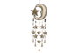 DKD Home Decor Decoración Colgante Mango y Metal Luna Dorado