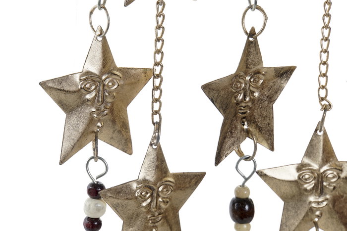 DKD Home Decor Decoración Colgante Mango y Metal Luna Dorado
