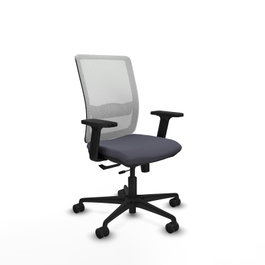 PIQUERAS Y CRESPO Silla de oficina Haches, mecanismo Sincro/Traslack, Gris oscuro y Blanco
