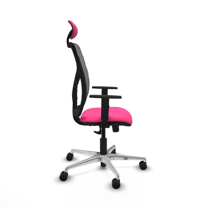 PIQUERAS Y CRESPO Silla de oficina Motilla Rosa y Gris con Mecanismo Sincro