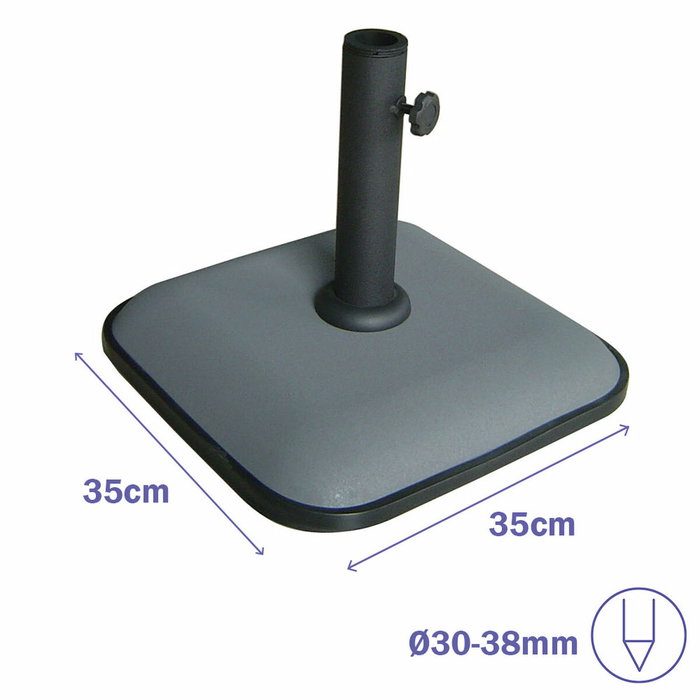 Marbueno Base de Sombrilla Cuadrada de Cemento Gris 11kg Marbueno Base de Sombrilla Cuadrada de Cemento Gris 11kg