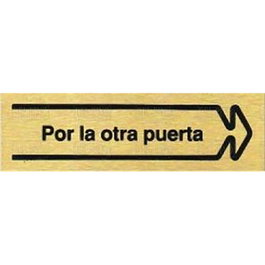 DUVER Placa Aluminio Oro 150X45 Puerta Derecha Por La Otra Puerta
