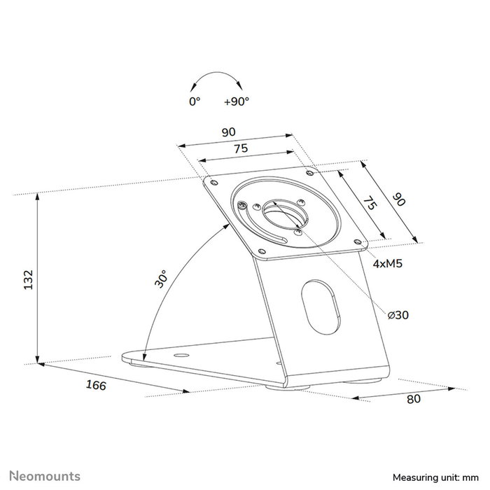 Neomounts Soporte para tablet 3kg 75x75 inclinación ajustable negro