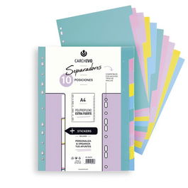 Separadores Carchivo Soft Pp Extra Fuerte A4 10 Pestañas (Set de 10)
