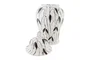 DKD Home Decor Tibor de Porcelana Hojas Blanco 22x22x42 cm