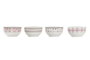 DKD Home Decor Bol Porcelana New Bone Rosa Blanco 13 x 7 x 13 cm (12 Unidades)