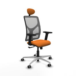 PIQUERAS Y CRESPO Silla de oficina Motilla con mecanismo Sincro, Naranja y Gris