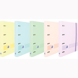 Oxford Carpeta 4 Anillas 35 mm Europeanbinder A4+ Polyfoam C-Recambio 1 Línea C-Surtidos Pastel (Set de 10) (Set de 10)