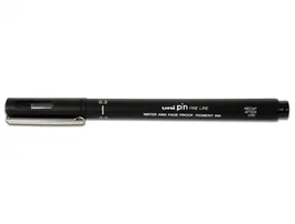 Uniball Rotulador Calibrado Pin 03-200(S) Negro Tinta Pigmentada para Dibujo y Escritura Profesional