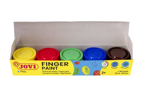 Jovi Estuche de Pintura de Dedos 540, 5 Colores Surtidos de 35 ml