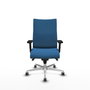 PIQUERAS Y CRESPO Silla Albacete confidente Azul claro con mecanismo Sincro y Base aluminio