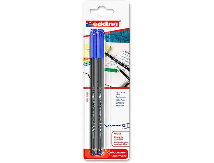 Edding Rotulador 1200 Punta Fibra Azul 0.5 Mm Blister 2 Unidades