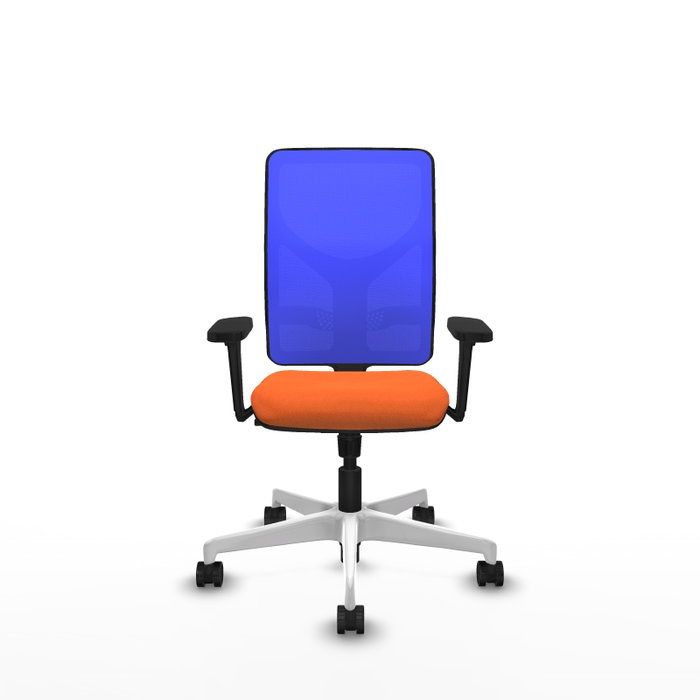 PIQUERAS Y CRESPO Silla de oficina Motilla con mecanismo Sincro, Tela Naranja y Malla Azul PIQUERAS Y CRESPO Silla de oficina Motilla con mecanismo Sincro, Tela Naranja y Malla Azul