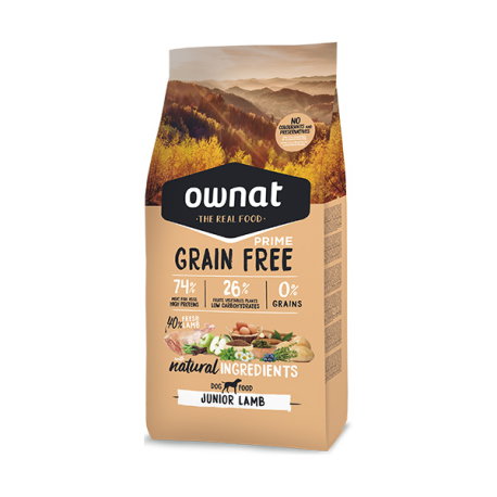 Ownat Perro GF Prime Junior Cordero 3 kg - Alimento para cachorros con sensibilidad digestiva Ownat Perro GF Prime Junior Cordero 3 kg - Alimento para cachorros con sensibilidad digestiva