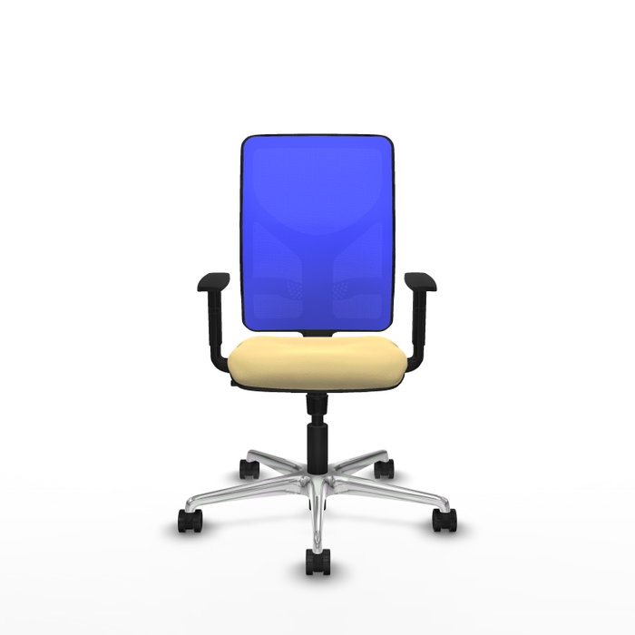 PIQUERAS Y CRESPO Silla de oficina Motilla con mecanismo Sincro, Crema y Azul