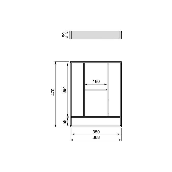 Emuca Organizador para cajón Alumount 450x500, Aluminio, Gris antracita