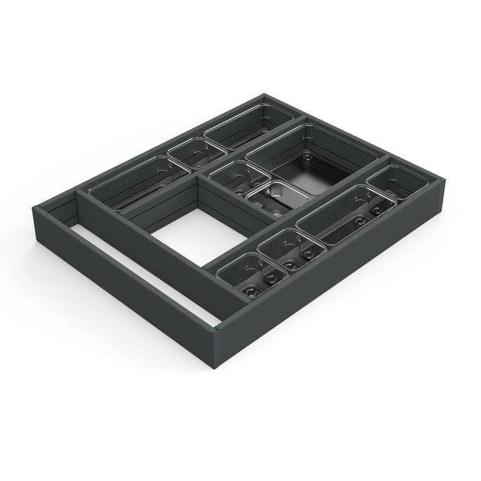 Emuca Organizador para cajón Alumount 450x500, Aluminio, Gris antracita