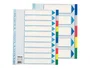Esselte Separadores DIN A4 Polipropileno 1-10 Multitaladro con Cartulina Índice Color