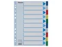 Esselte Separadores DIN A4 Polipropileno 1-10 Multitaladro con Cartulina Índice Color