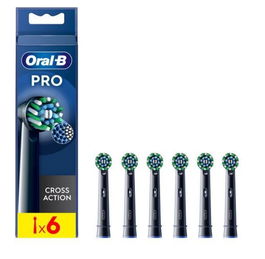 BRAUN Oral-B Recambio de Cabezales CrossAction 6 uds - Negro - Para Cepillos Eléctricos