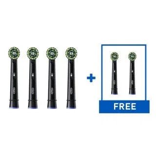 Oral-B Cabezales de Recambio CrossAction, Pack de 6, Negro