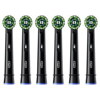 Oral-B Cabezales de Recambio CrossAction, Pack de 6, Negro