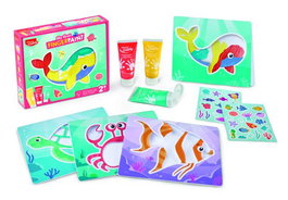 Maped Juego Educativo My First Finger Paint - Kit de Pintura con Dedos para Niños de 2 Años, 4 Tarjetas, 3 Tubos de Pintura y Pegatinas