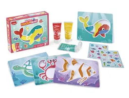 Maped Juego Educativo My First Finger Paint - Kit de Pintura con Dedos para Niños de 2 Años, 4 Tarjetas, 3 Tubos de Pintura y Pegatinas