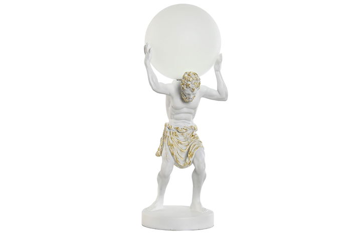 DKD Home Decor Lámpara Sobremesa Moderno Blanco Dorado Resina 17 x 44 x 18 cm