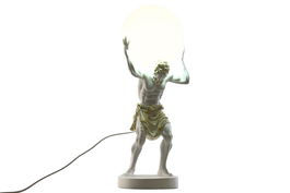 DKD Home Decor Lámpara Sobremesa Moderno Blanco Dorado Resina 17 x 44 x 18 cm