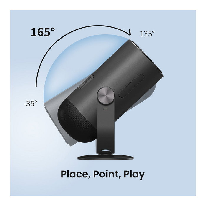 Dangbei Freedo Mini Proyector Portátil 1080p Full HD, 450 Lúmenes ANSI, Proyector Inteligente Android TV con Batería, WiFi, Bluetooth, Zoom, 16GB, Negro