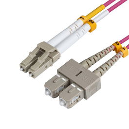 MicroConnect Cable de Fibra Óptica LC-SC Multimodo OM4 Violeta Erica 2m