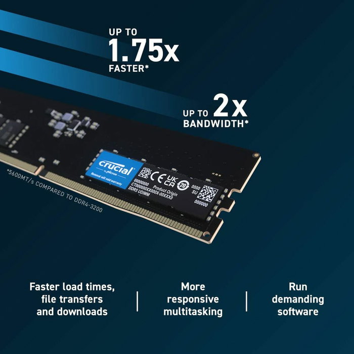 Crucial 8 GB DDR5-5600 CL46 UDIMM CT8G56C46U5