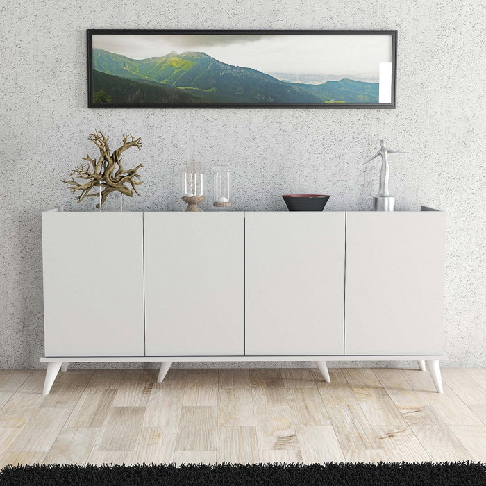 Hanah Home Consola Bohemia 1602 Blanco Tablero Partículas Melamina 18mm Medidas 180x80.8x45cm Estantes Amplio Almacenamiento Hanah Home Consola Bohemia 1602 Blanco Tablero Partículas Melamina 18mm Medidas 180x80.8x45cm Estantes Amplio Almacenamiento