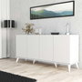 Hanah Home Consola Bohemia 1602 Blanco Tablero Partículas Melamina 18mm Medidas 180x80.8x45cm Estantes Amplio Almacenamiento