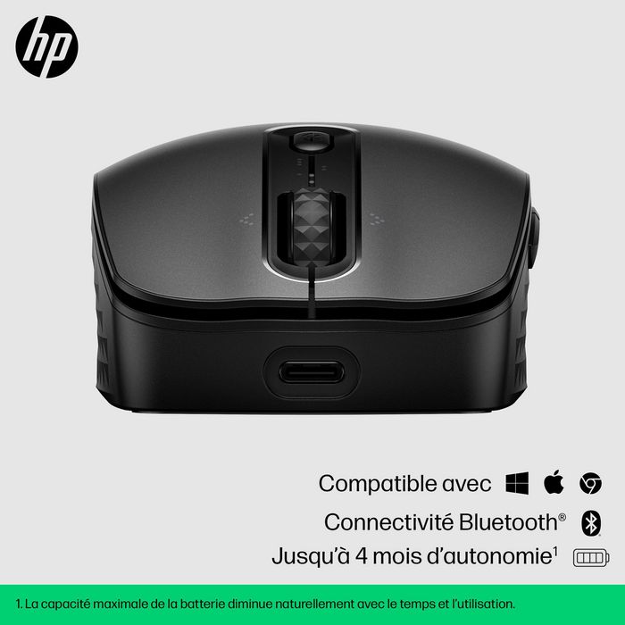 HP 695 Ratón Inalámbrico Recargable Bluetooth Qi Multi-dispositivo 6 Botones Programables