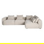 Sofá Chaise Longue Derecha Crema Tejido 307 X 202 X 81 cm