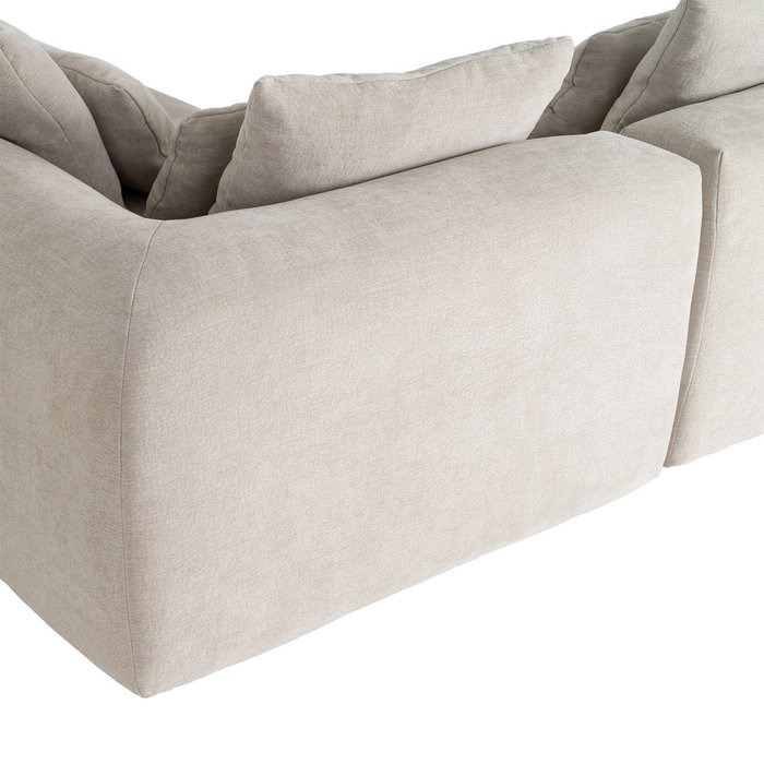 Sofá Chaise Longue Derecha Crema Tejido 307 X 202 X 81 cm