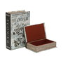 Caja Decorativa Versa Lienzo Madera MDF Flores Libro