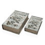 Caja Decorativa Versa Lienzo Madera MDF Flores Libro