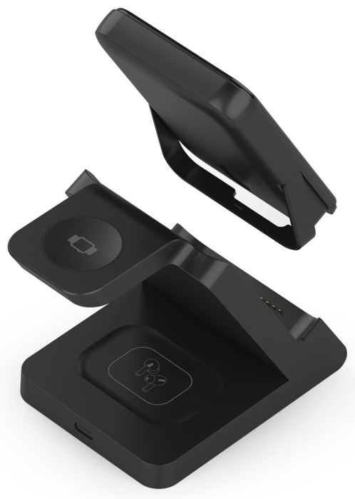 AISENS Cargador Inalámbrico 4 en 1 15W con Power Bank 5000mAh Negro